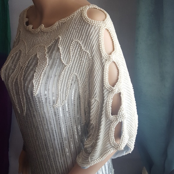 Vintage Tops - Handmade 70s Silk Beaded Blouse Vintage 💐Medium